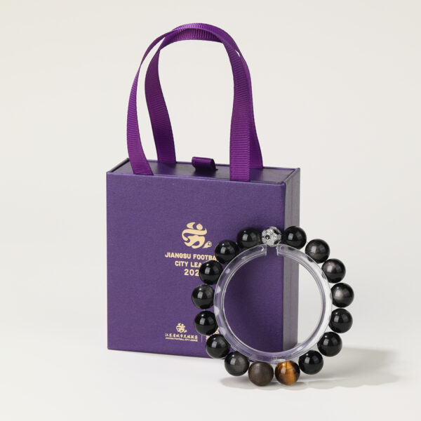 银曜石黄虎眼手链-男款（Silver-shimmering Tiger's Eye Bracelet - Men's Style）