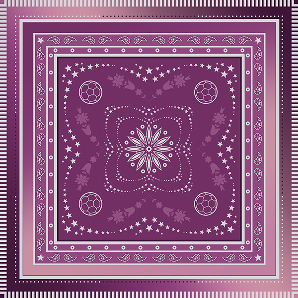 “足韵织梦”紫色斜纹绸70方巾（"Foot Harmony Dreamweaving" Purple Striped Silk 70 Square Towel）
